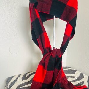 Victoria's Secret Red and Black Checkered Scarf